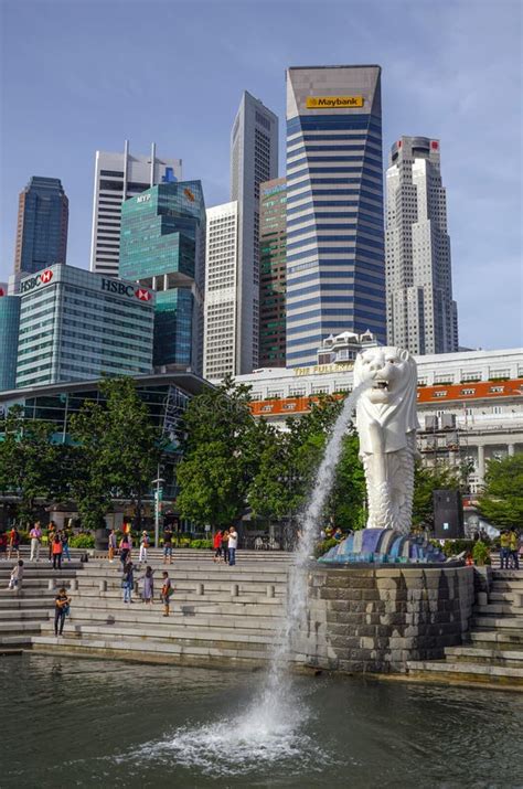Merlion Park Is A Singapore Landmark And Major Tourist Attraction