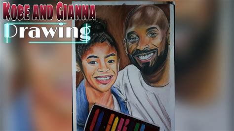 Drawing Kobe Bryant And Gianna Bryant Rest In Peace Soft Pastels