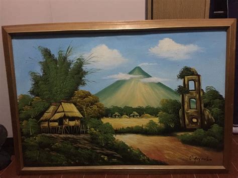 Mayon Volcano Painting Hobbies And Toys Stationary And Craft Art