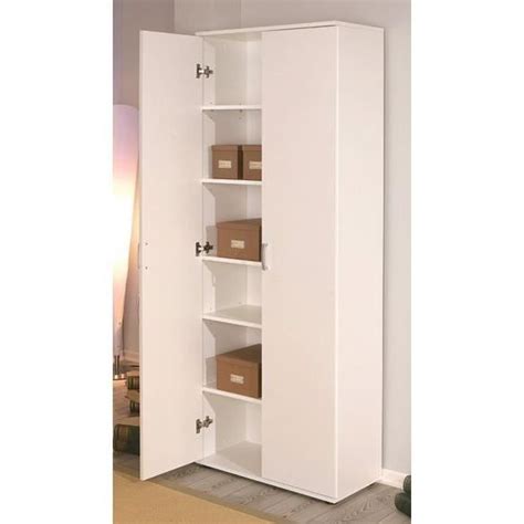 Armoire De Rangement 2 Portes Arconati Blanche Cdiscount Maison