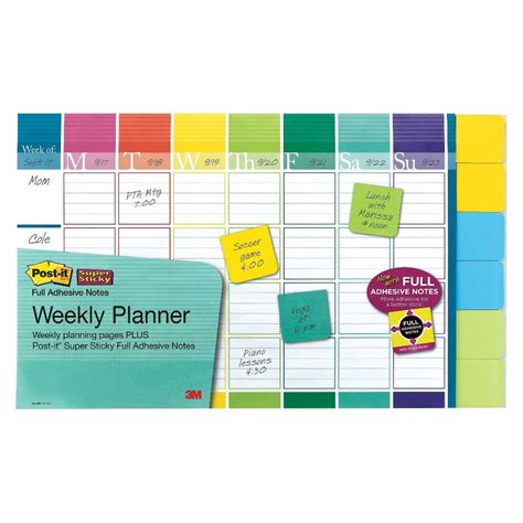 Post It Calendar Post It Notes Adhesive Notes Weekly Planner