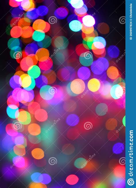 Blurred Christmas Lights Create A Colorful Winter Bokeh Background