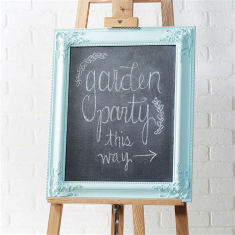 Garden Party Framed Chalkboard Sign Framed Chalkboard Party Frame