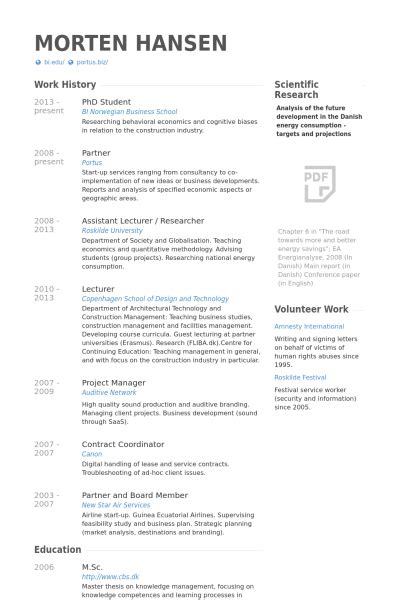 They can add their volunteer work,qualifications, and certifications. Cv Template Phd Student (With images) | Student cv ...