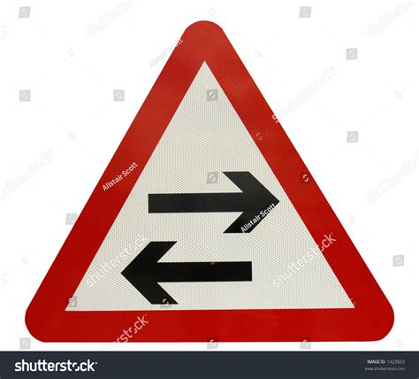 Twoway Sign Arrows Pointing Opposite Directions Stock Photo 1423923
