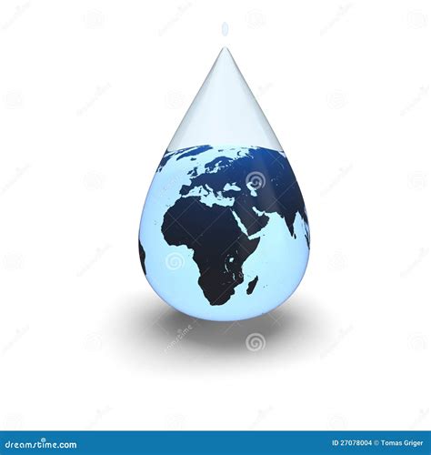 Earth Inside Water Drop Stock Images Image 27078004