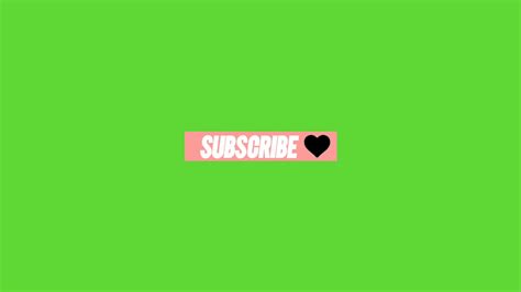 Pink Subscribe Button Animation W Green Screen Youtube