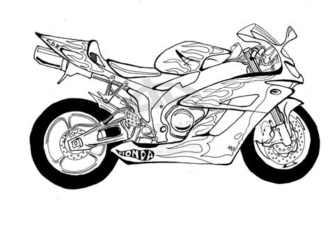 Bullet Bike Drawing Sketch Coloring Page