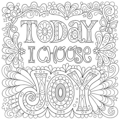 Today I Choose Joy Coloring Page Etsy