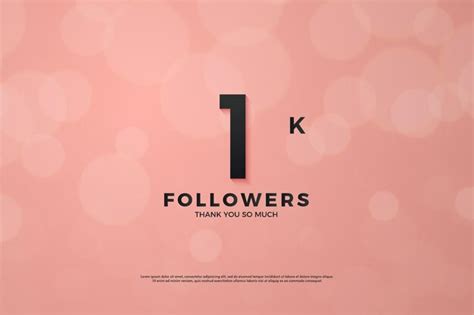 Premium Vector 1k Follower Pink Background Bokeh Effect