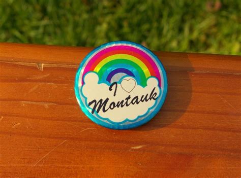 I Heart Montauk Love Rainbow Clouds 2 14 Lapel Pin Pinback Button