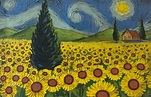 Sunflower Field by Vincent Van Gogh 1888 Signed Original Painting Oil ...