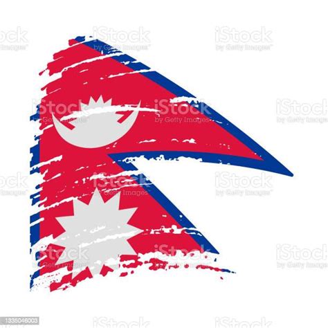 Nepal Flag In Grunge Brush Stroke Vector Stock Illustration Download Image Now Art Asia