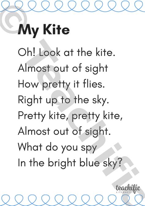 Poems K 2 My Kite Teachific