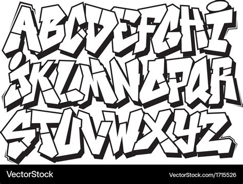 Classic Street Art Graffiti Font Type Alphabet Vector Image