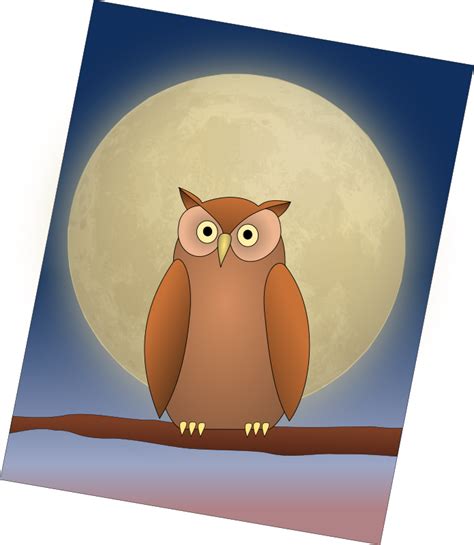 The Owl And The Moon Openclipart
