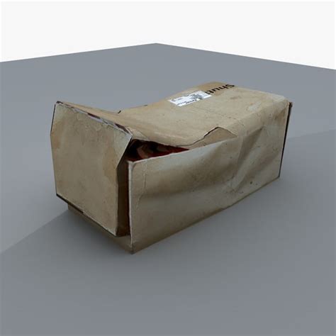 3ds Max Squashed Cardboard Box