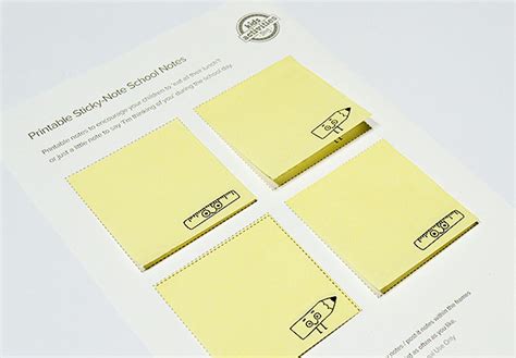 Free Printable School Sticky Notes Template Featuring Cartoon School