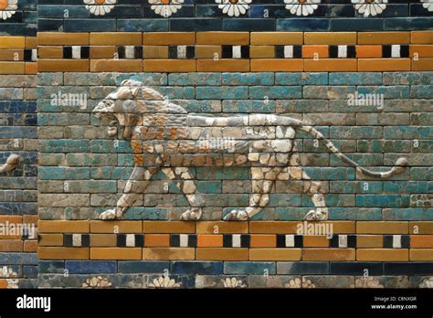 Lion Glazed Tiles From The Processional Way From Babylon In The