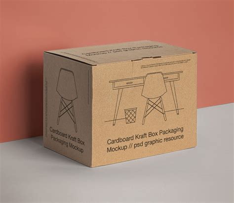 Free Cardboard Kraft Box Mockup Mockuptree
