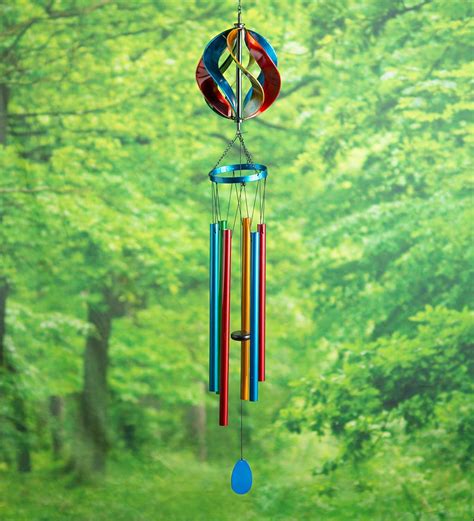 Hanging Wind Chimes With Mini Spinner Ball Plow And Hearth