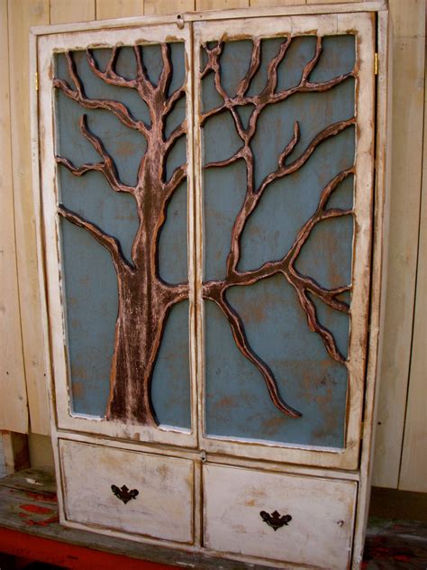 Local Only Furniture Shelf Oak Tree Cabinet Artistic