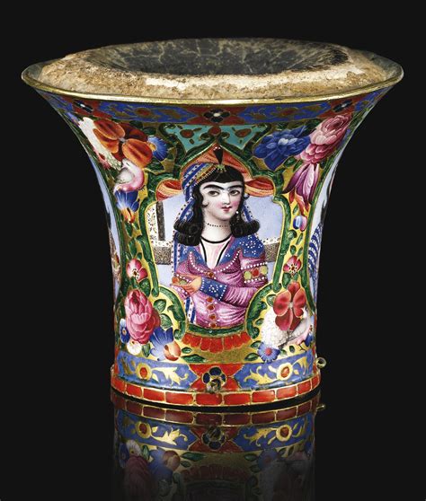 a fine qajar gold and polychrome enamelled ghalian cup persia 19th century lot sotheby s