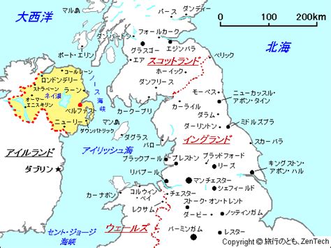 United kingdom (a country in europe). イギリス：北アイルランド地図 - 旅行のとも、ZenTech