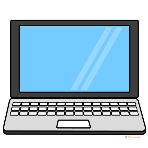 Free Laptop Computer Clipart With Outline Pearly Arts