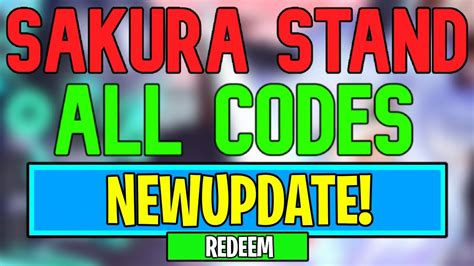 New Sakura Stand Codes Roblox Sakura Stand Codes July Youtube