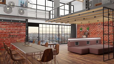 Industrial Loft Apartment Realistic 3d Cgtrader