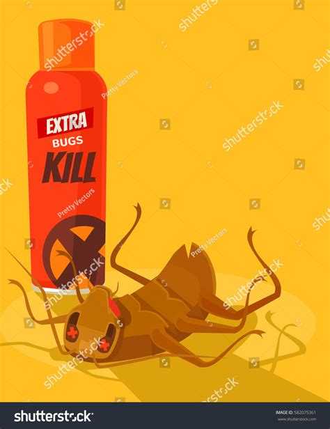 Spray Anti Insect Dead Bug Vector Stock Vector Royalty Free 582075361