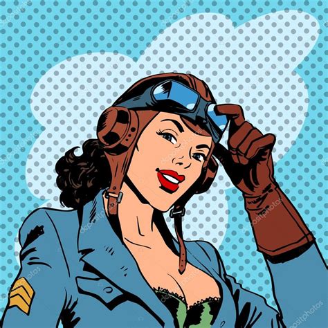 Pin Hasta Chica Piloto Aviación Ejército Belleza Pop Arte Retro 2023