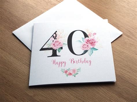 Handmade Female Personalised 40th Birthday Card Female Age Etsy