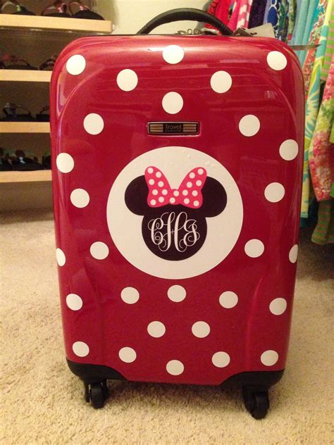 DIY - Disney Suitcase! Minnie Mouse monogram | Disney diy, Disney suitcase, Disney decor