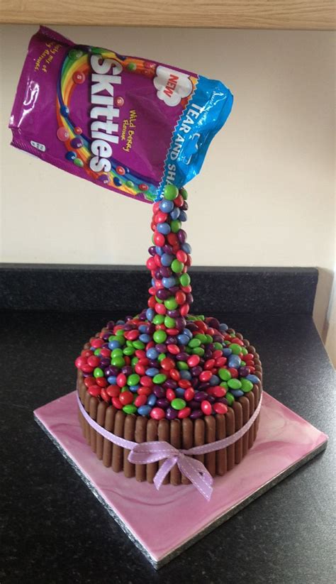 You will grease your pan and lightly pour a small amount of flour around your pan make it evenly in the pan. Skittles Gravity cake | Cake creations | Pinterest | Cakes ...