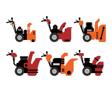 Snow Blower Vector Illustration Set Vector Art And Graphics