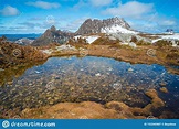 A Little Pond with Cradle Mountain in the Winter Season of Tasmania ...