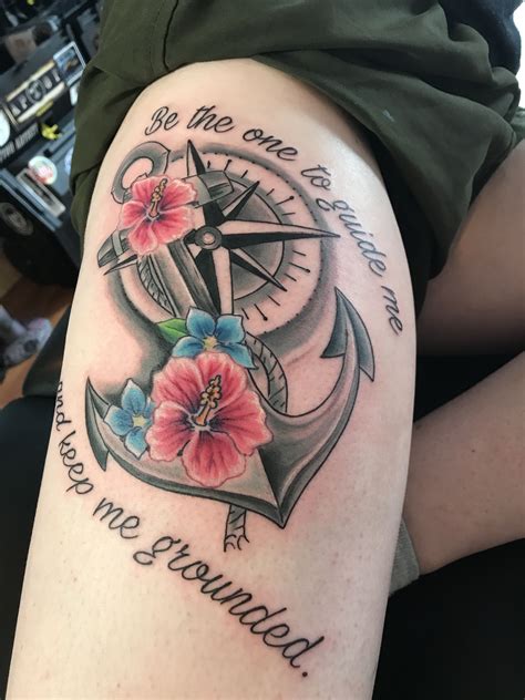 Compass Anchor Tattoo Designs