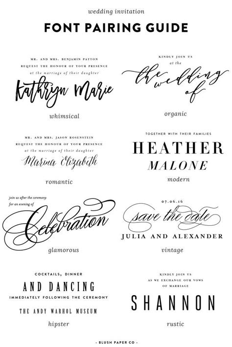 We have compiled a list of choices that are frequently requested by our clients. Guide to Using Fonts | Wedding invitation fonts ...