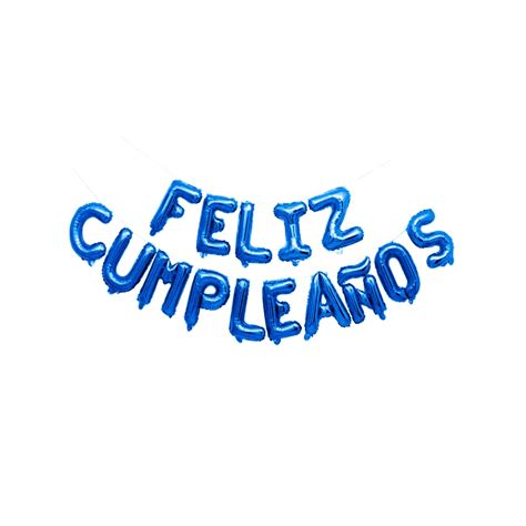 Cartel De Globos Letras Feliz Cumpleaños Azul Globos Yuli