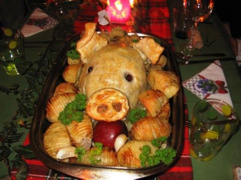 Whatever is served at a traditional christmas dinner, meat probably holds pride of place, and what good is that to us veggies? Green Gourmet Giraffe: Hubert the Hog's Head