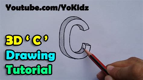 This is not a pipe. How to draw 3D Letter C for Kids - YouTube