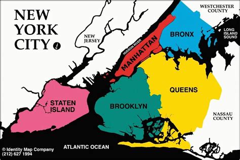 Vijf Stadsdelen Kaart Kaart Van De Vijf Stadsdelen Van New York New