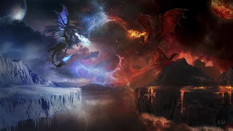 Download Sky Fantasy Dragon Hd Wallpaper By Kismuki