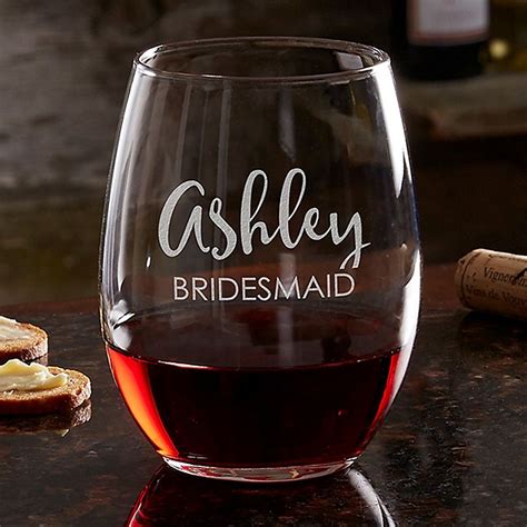 Bridal Party 21 Oz Stemless Wine Glass Ts For Wedding Party Bridal Party Wine Glasses