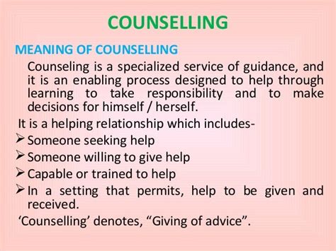 Counseling Definition Of Counseling