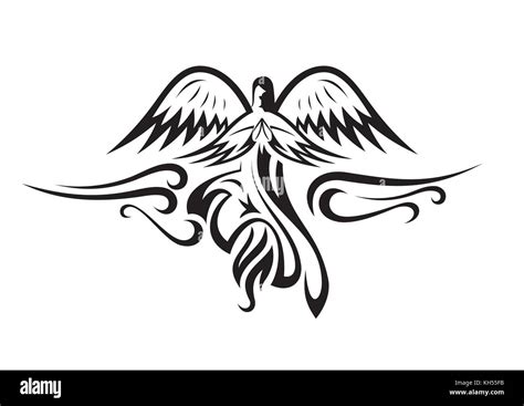 Black And White Angel Silhouette Isolated Vector Stock Vector Image