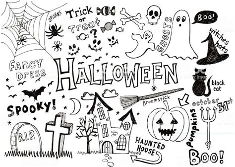 Lots Of Doodles Associated With Halloween