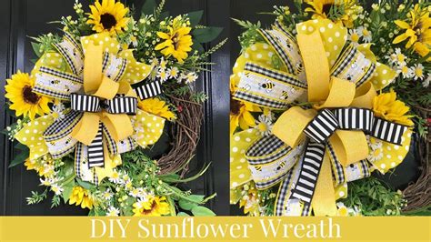 How To Make A Sunflower Wreath Diy Summer Wreath Tutorial Youtube